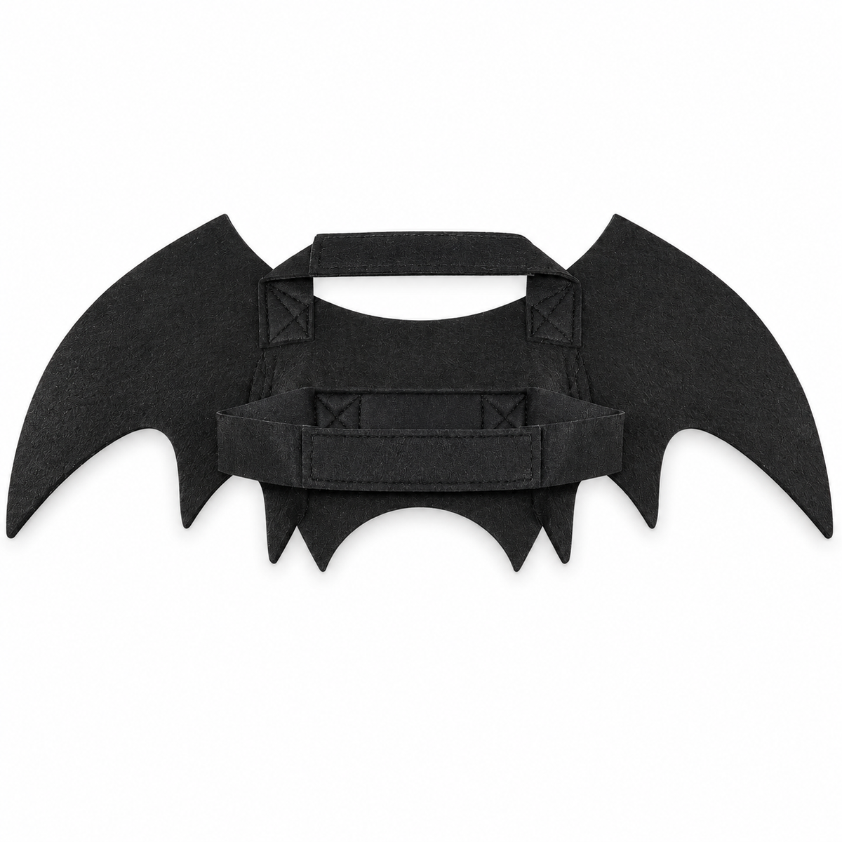 Black felt bat wing costume with adjustable straps