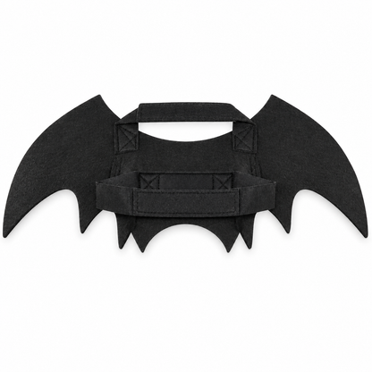 Black felt bat wing costume with adjustable straps